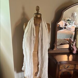 Cream Cozy Wrap Scarf Accessories 100% linen
